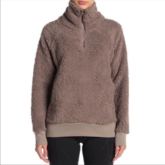 Z by Zella Sherpa Cozy Pullover Quarter Zip Dusty Rose Size Small - Picture 1 of 9
